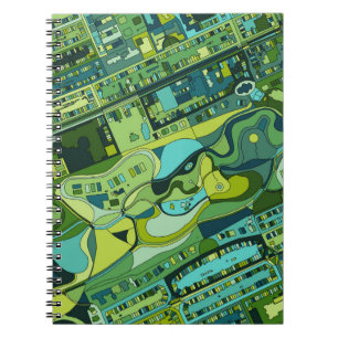 Caderno Espiral Mapa da estrutura da cidade de Amsterdão