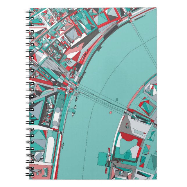 Caderno Espiral Mapa da estrutura da cidade de Londres (Frente)