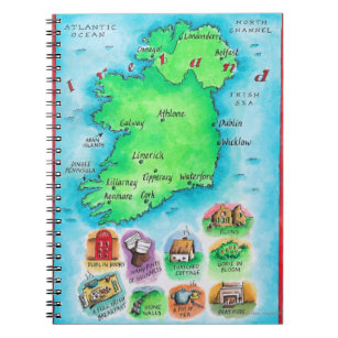 Caderno Espiral Mapa da Irlanda