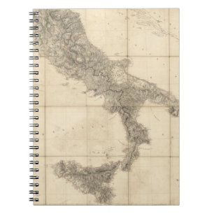Caderno Espiral Mapa das costas sul-italianas e adjacentes