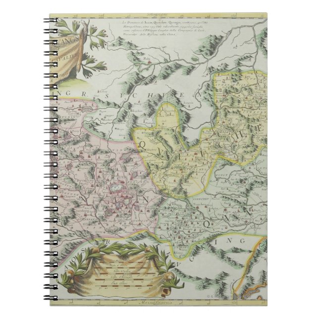 Caderno Espiral Mapa das províncias na China (Frente)