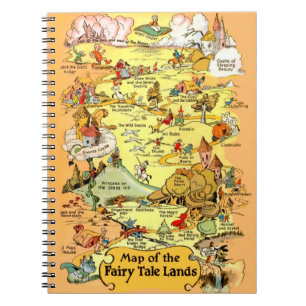 Caderno Espiral Mapa das terras do conto de fadas