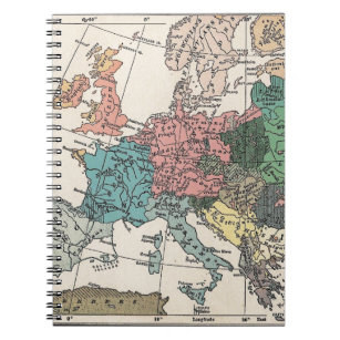 Caderno Espiral Mapa das viagens vintage