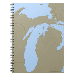 Caderno Espiral Mapa de alivio de Michigan