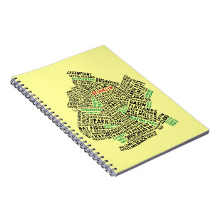 Caderno Espiral Mapa de Arte do Brooklyn Nova Iorque