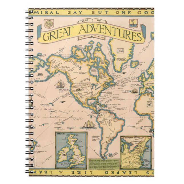 Caderno Espiral Mapa de Aventuras de Excelentes (Frente)