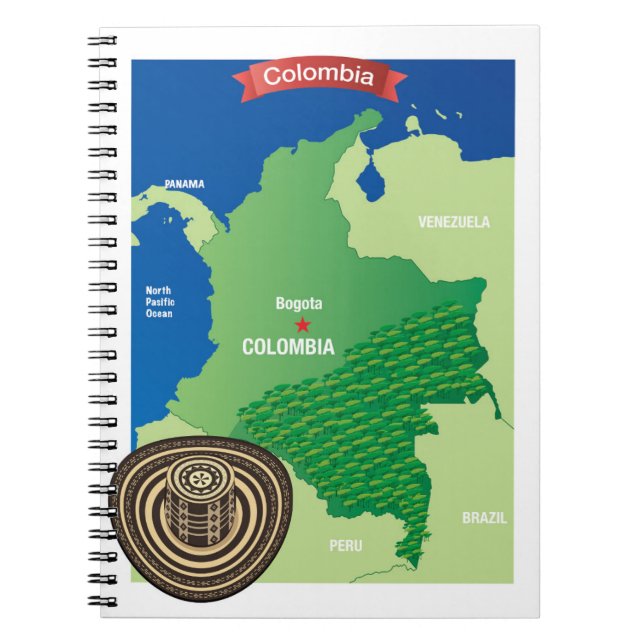 Caderno Espiral Mapa de Colômbia (Frente)