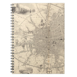 Caderno Espiral Mapa de Dublim, Irlanda