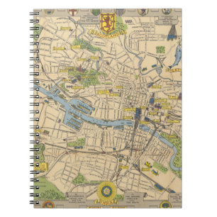 Caderno Espiral Mapa de Glasgow, Inglaterra