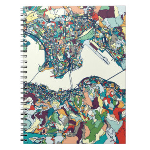 Caderno Espiral Mapa de Hong Kong, China