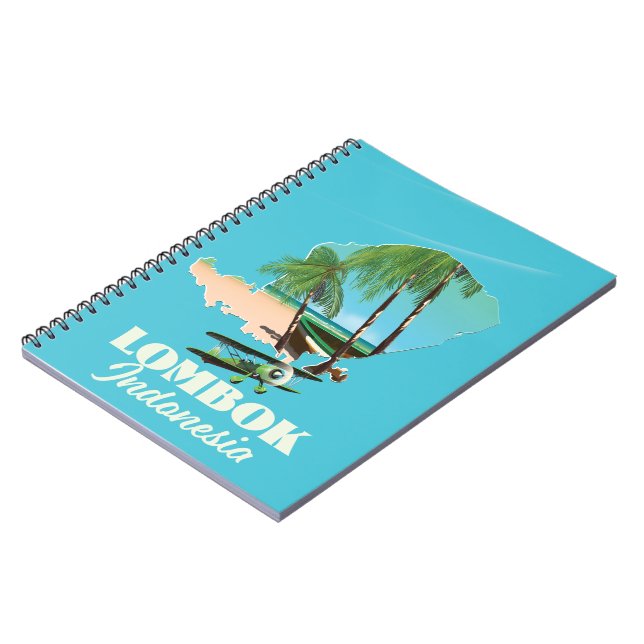 Caderno Espiral Mapa de Lombok na Indonésia (Left Side)