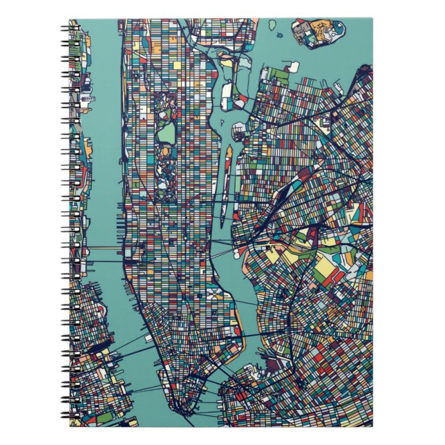Caderno Espiral Mapa de Manhattan New York (Frente)