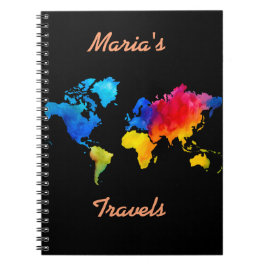 Caderno Espiral Mapa de mundo