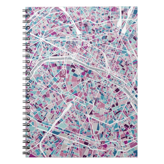 Caderno Espiral Mapa de Paris France (Frente)