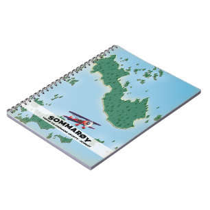 Caderno Espiral mapa de pôster de viagem Sommarøy Noruega