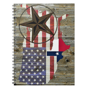Caderno Espiral Mapa de Sinalizador de Estado do Texas Lone Star