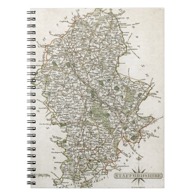 CADERNO ESPIRAL MAPA DE STAFFORDSHIRE, 1793 (Frente)