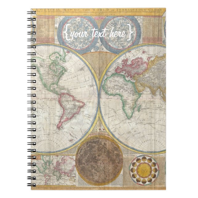 Caderno Espiral Mapa de Velho Mundo em hemisférios dobro, 1794 (Frente)