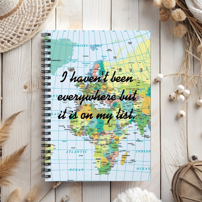 Caderno Espiral Mapa de Vintagens Personalizado (Perfect gift for travelers, backpackers, or those who wander around dreaming about hitting the road.)