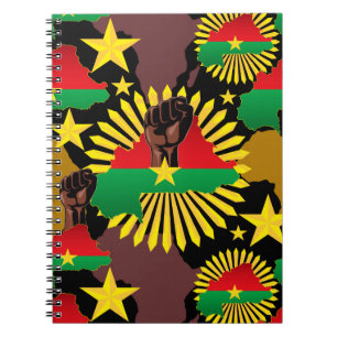 Caderno Espiral Mapa do Burkina Faso, Bandeira e Resistência à Rev