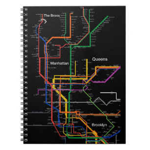 Caderno Espiral Mapa do metrô de NY-City