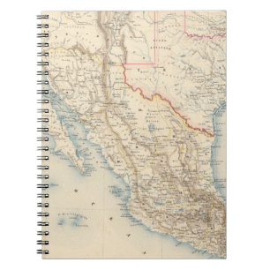 Caderno Espiral Mapa do México e do Texas