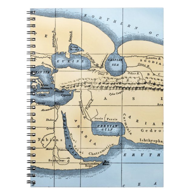CADERNO ESPIRAL MAPA DO MUNDO: ERATOSTHENES (Frente)