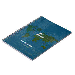 Caderno Espiral Mapa do Mundo Moderno - Azul
