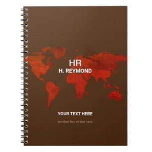 Caderno Espiral Mapa do Mundo Moderno Brown