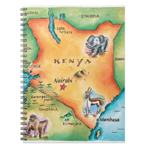 Caderno Espiral Mapa do Quénia