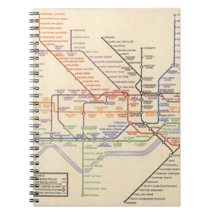 Caderno Espiral Mapa dos Caminhos de Ferro Subterrâneos de Londre