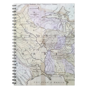 Caderno Espiral MAPA dos ESTADOS UNIDOS, c1812