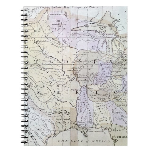 Caderno Espiral MAPA dos ESTADOS UNIDOS, c1812 (Frente)