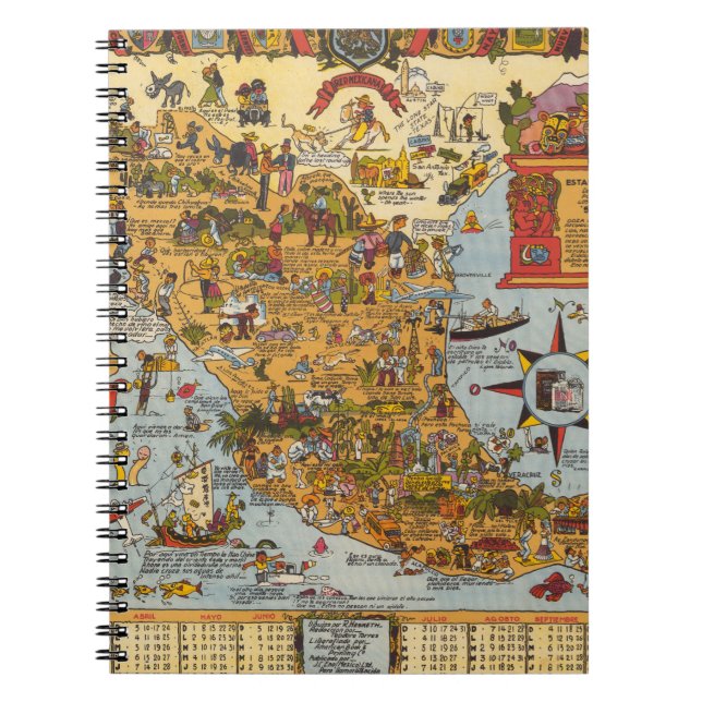 Caderno Espiral Mapa dos Estados Unidos Mexicanos (Frente)