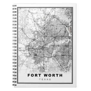Caderno Espiral Mapa Fort Worth