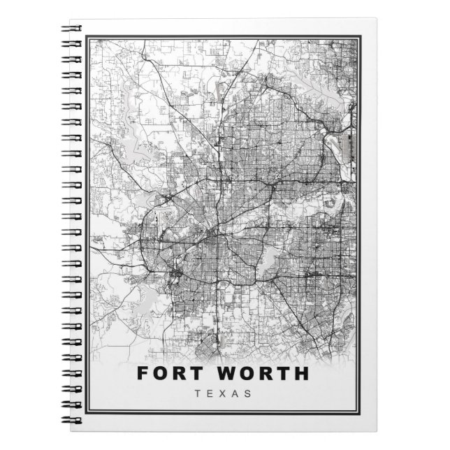 Caderno Espiral Mapa Fort Worth (Frente)