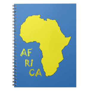 Caderno Espiral Mapa Funky Amarelo da África