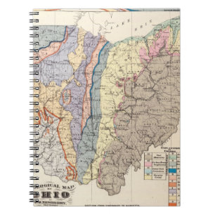 Caderno Espiral Mapa geológico de Ohio