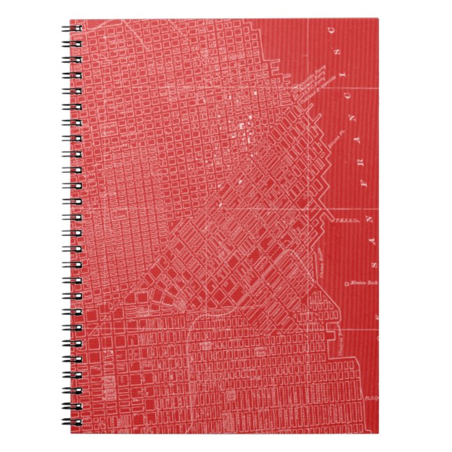 Caderno Espiral Mapa gráfico de São Francisco (Frente)