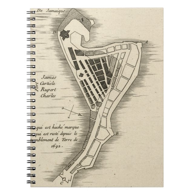 CADERNO ESPIRAL MAPA: JAMAICA, 1755 (Frente)