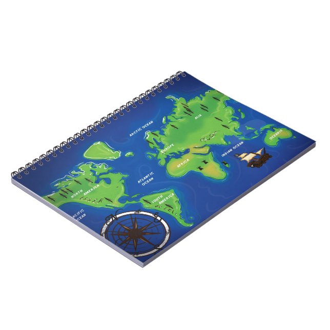Caderno Espiral Mapa Mundial (Left Side)