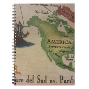 Caderno Espiral Mapa Mundial - América