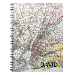 Caderno Espiral Mapa: New York-area, 1906