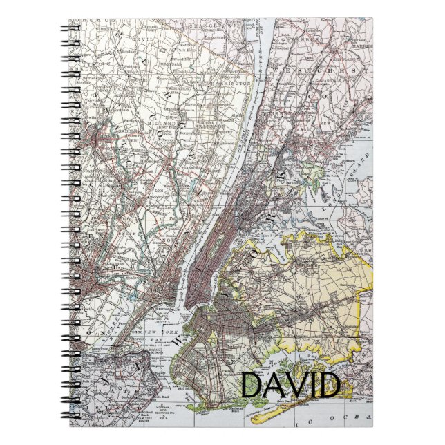 Caderno Espiral Mapa: New York-area, 1906 (Frente)