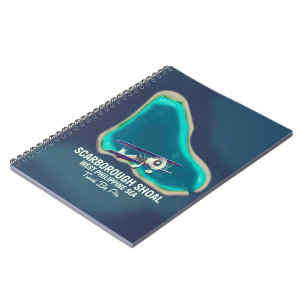 Caderno Espiral Mapa ocidental do mar filipino do banco de areia