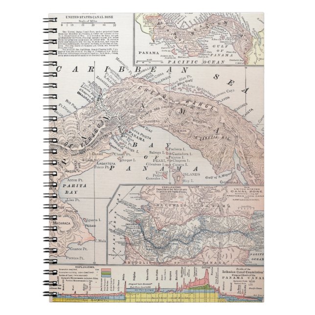 CADERNO ESPIRAL MAPA: PANAMÁ, 1907 (Frente)