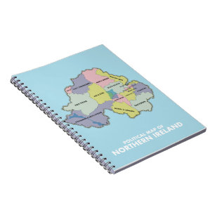 Caderno Espiral Mapa Político Da Irlanda Norte.