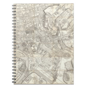 Caderno Espiral Mapa Topográfico da Roma Antiga, Itália