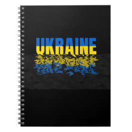 Caderno Espiral Mapa ucraniano. Bandeira ucraniana. Ucrânia