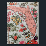 Caderno Espiral Mapa Vintage na Flórida<br><div class="desc">Estilo Vintage estado na Flórida</div>